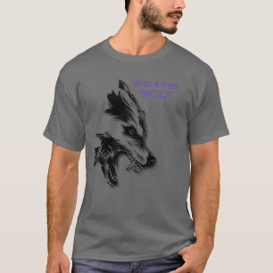 T-Shirt Loup Vintage, Tee Graphique Loup Sauvage,