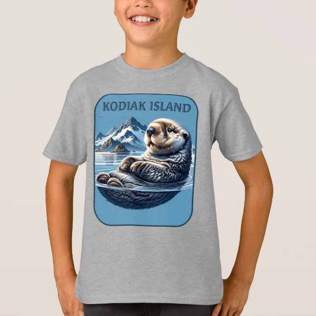 T-shirt Loupe de mer de l'île Kodiak Alaska (Devant)