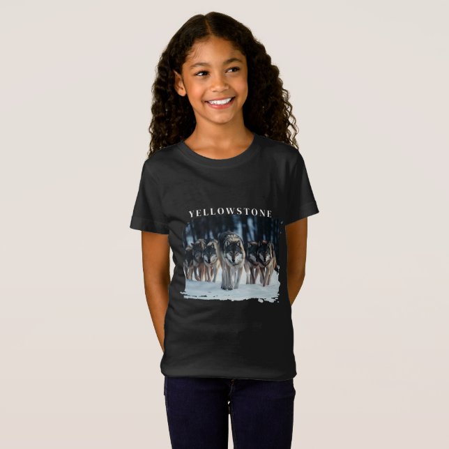 T-Shirt Loups de Yellowstone Enfants (Devant entier)
