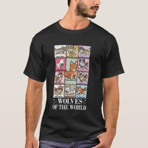 T-shirt Loups du Monde Chibi Anime Graphique Loup Anima