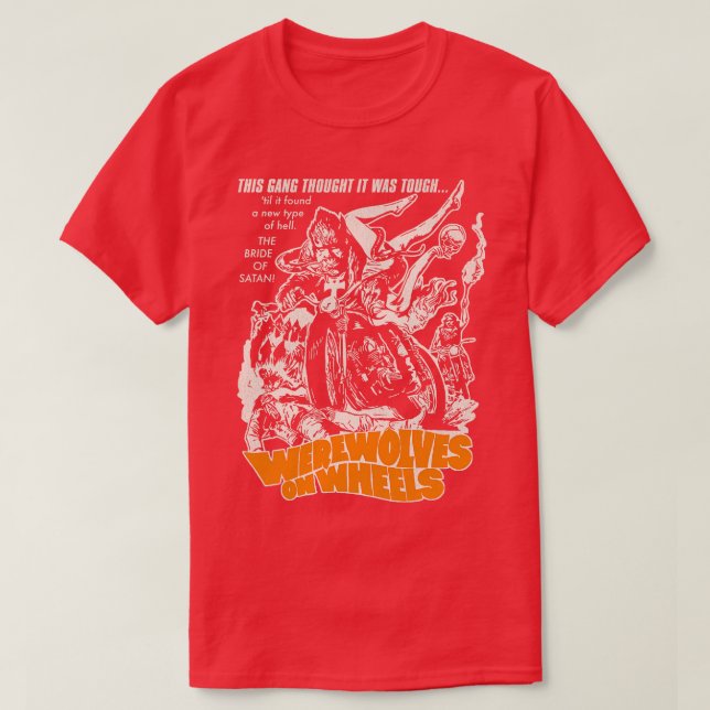 T-shirt Loups-garous sur roues (Design devant)