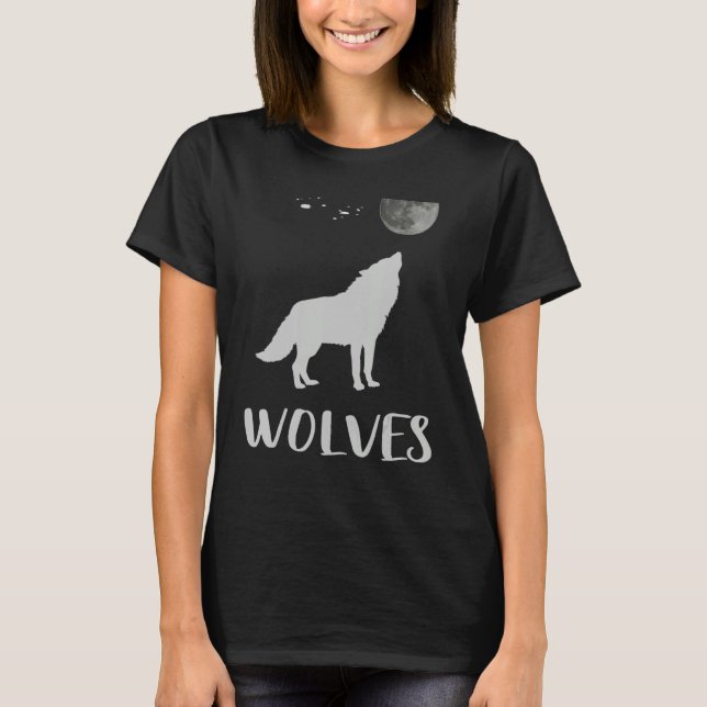 T-shirt Loups mignons Loups tribaux Loups animaux nuit de  (Devant)