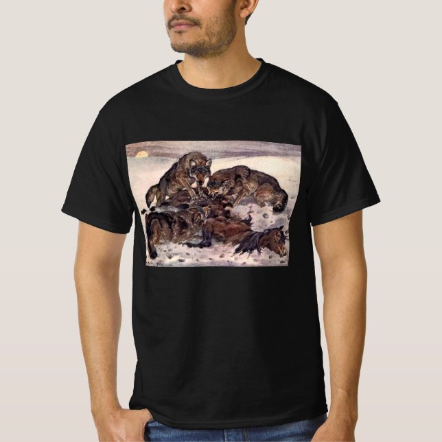 T-shirt Loups par Winifred Austen, Animaux Sauvages Ancien (Devant)
