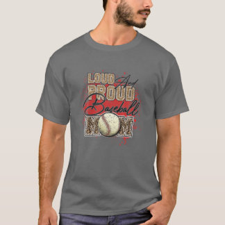 T-shirt Lourd Fier Baseball Maman Leopard Softball Lecteur