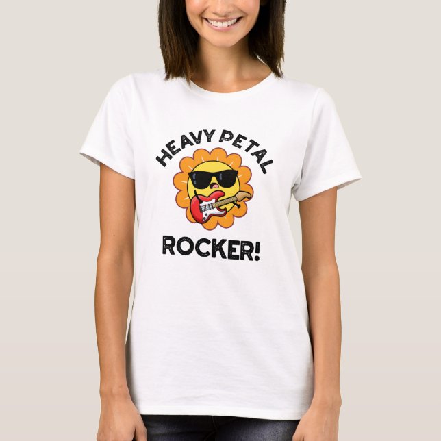 T-shirt Lourd Petal Rocker Funny Flower Pun (Devant)