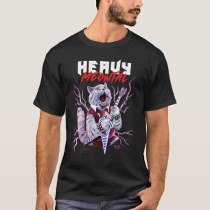 T-shirt Lourde Meowtal Chat Jouer Métal Guitare Chat