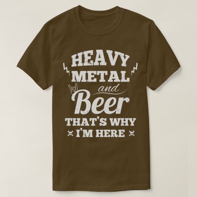 T-shirt Lourde musique métal et bière 2 (Design devant)