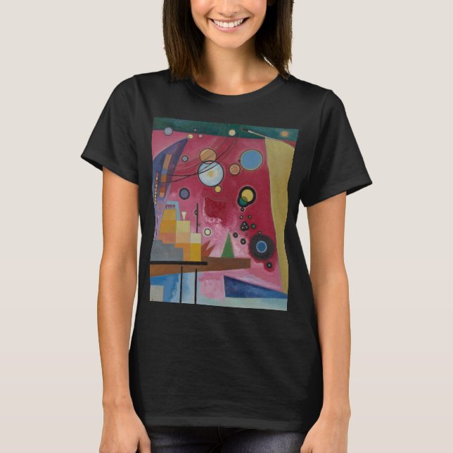 T-shirt Lourde Rouge par Wassily Kandinsky (Devant)