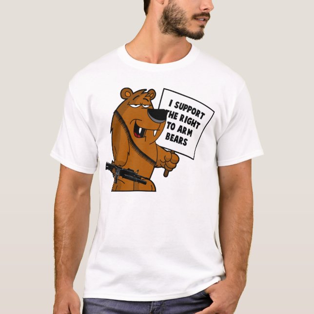 T-shirt L'ours arme l'ours gris (Devant)