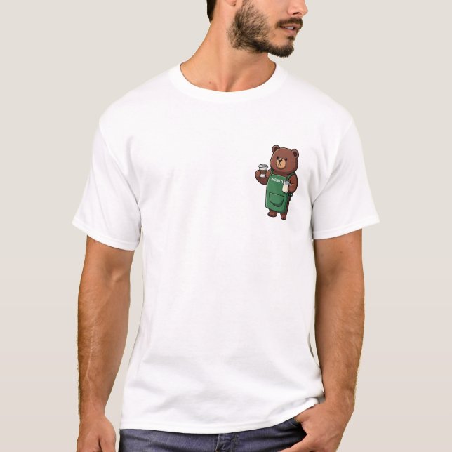 T-shirt L'ours barista expert (Devant)