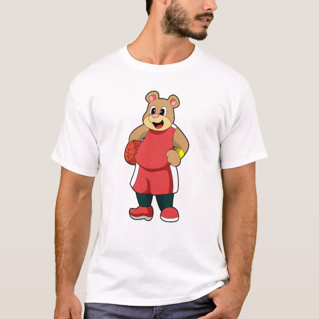 T-shirt L'ours dans les sports de basket-ball (Devant)