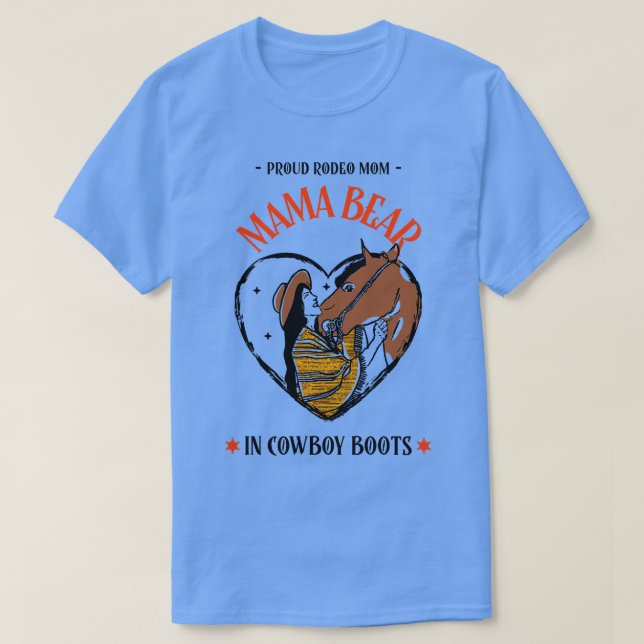 T-shirt L'ours de maman dans les bottes de cowboy (Design devant)