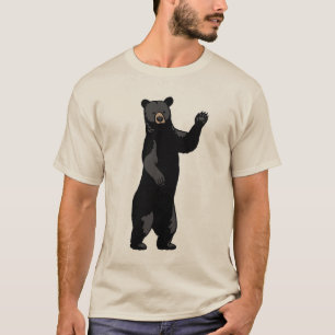 T-shirt L'ours de ondulation indique bonjour