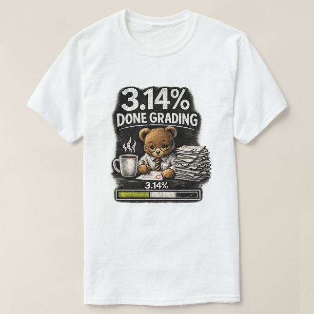 T-shirt L'ours enseignant corrige les copies (Design devant)
