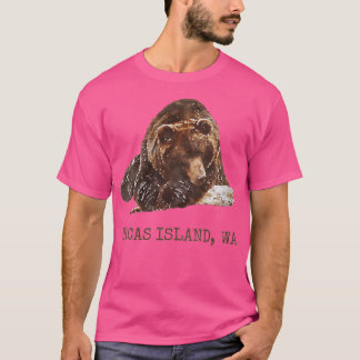 T-shirt L'Ours Grizzli Brown De L'Île Des Orques Dans La N