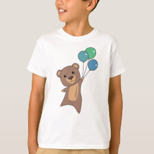 T-shirt L'Ours S'Envole Avec Des Ballons De Bons Bêtes Ani