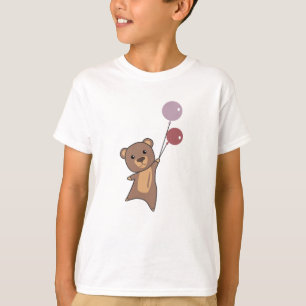 T-shirt L'Ours S'Envole Avec Des Ballons De Bons Bêtes Ani