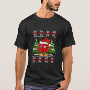 T-shirt L'oursin de Noël éclaire l'arbre doux moche Sant