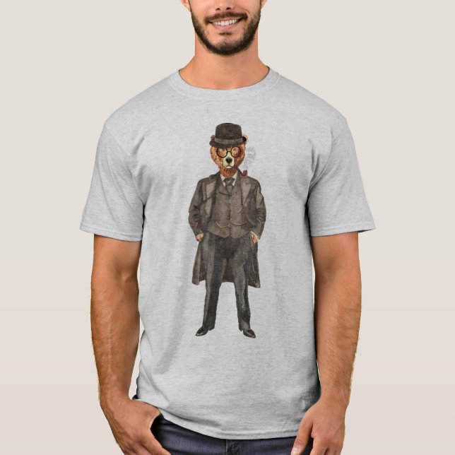 T-shirt L'OURSister une ours drôle en costume (Devant)