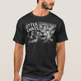 T-shirt Loutre Chaos Drôle Animal Selfie Mignon