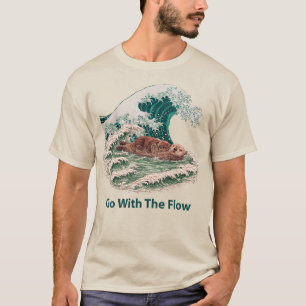 T-shirt Loutre de mer, allez avec le courant - Grande Vagu