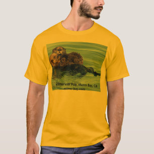 T-shirt Loutre de mer avec le chiot, baie de Morro, CA