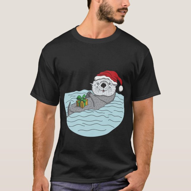 T-shirt Loutre de mer de Noël (Devant)