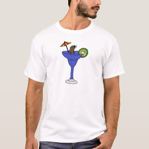 T-shirt Loutre de mer drôle dans la boisson bleue de
