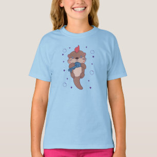 T-shirt Loutre de mer punk rock avec poisson Art animal