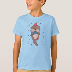 T-shirt Loutre de mer punk rock avec poisson Art animal