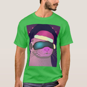 T-shirt Loutre de Noël avec chapeau de Noël cadeau