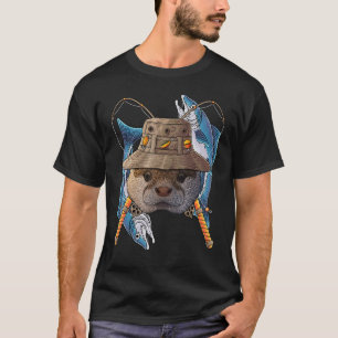T-shirt Loutre de pêche extérieur pêcheur animal mignon vo