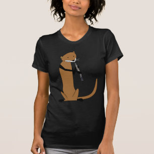 T-shirt Loutre jouant le hautbois