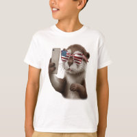 loutre mignonne avec lunettes de drapeau américain