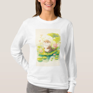 T-shirt Loutre sur un nénuphar