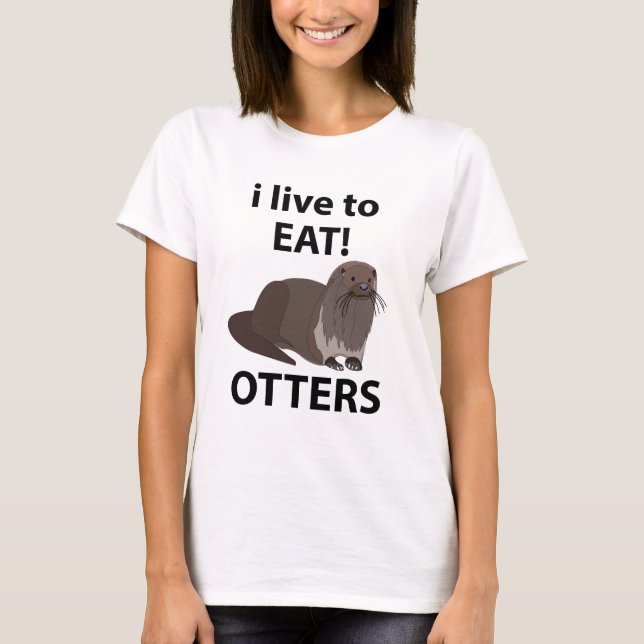 T-shirt Loutres que j'adore manger Loutres drôles (Devant)