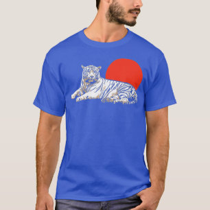 T-shirt Louvain de tigre blanc minimaliste Vintage Sun