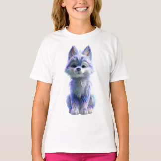T-shirt Louveteau Bleu Fluffy Enfants