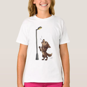 T-shirt Louveteau hurleur sous la lampe de rue Kids