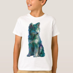 T-shirt Louveteau peintre sarcelle pour enfants