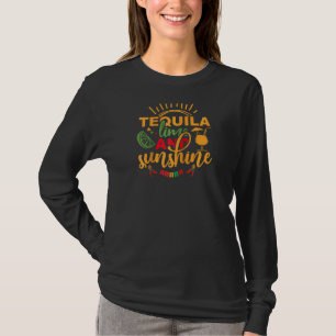 T-shirt Louveur D'Alcool Tequila Lime Et Sunshine Cinco De