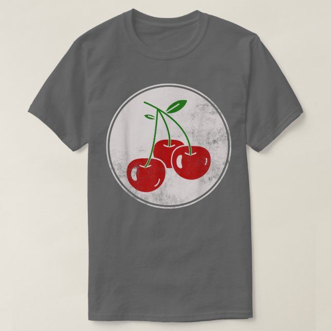 T-shirt Louveur de fruits de cerises triples de rouge rétr (Design devant)
