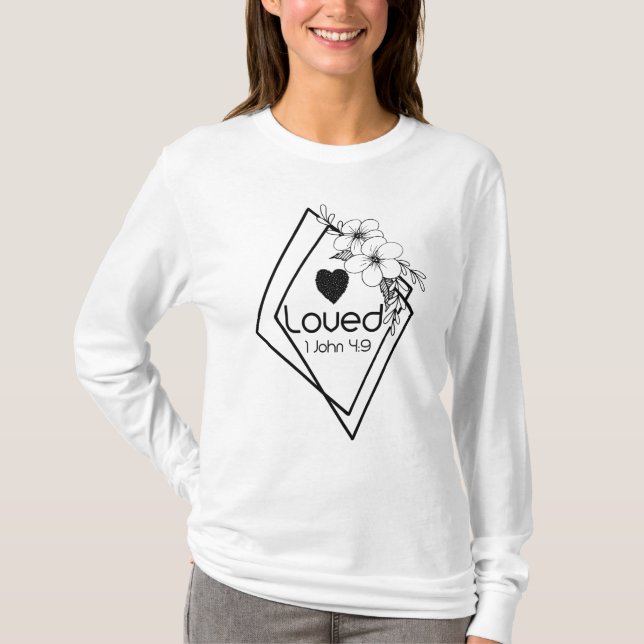 T-shirt Lové 1 Jean 4:9 Écriture Inspirationnelle (Devant)
