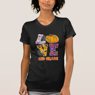 T-shirt Love 2nd Grade Teacher School Cadeau Halloween