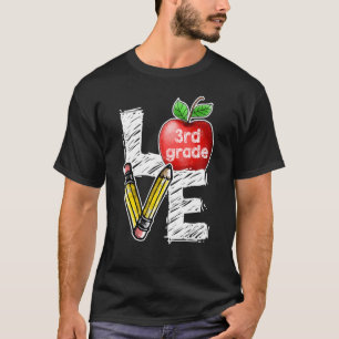 T-shirt Love 3ème année Pomme Retour à l'école Enseignant
