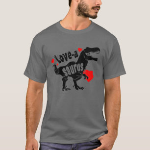 T-shirt Love A Saurus Rex Dinosaur Funny 2022 Valentines D