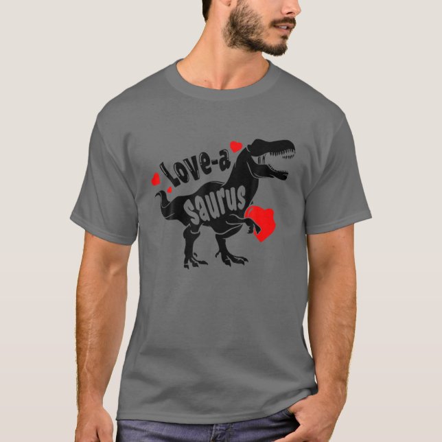 T-shirt Love A Saurus Rex Dinosaur Funny 2022 Valentines D (Devant)