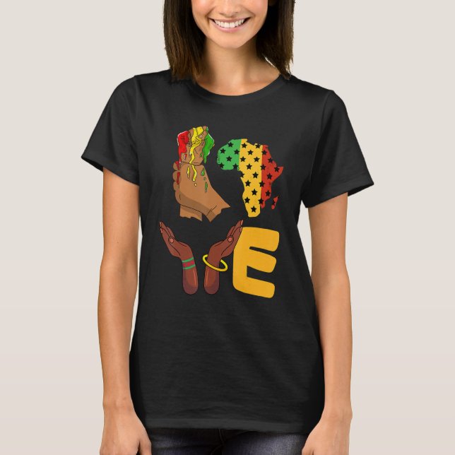 T-shirt Love Africa Map Melanin African Continent American (Devant)