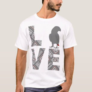 T-shirt Love African Grey perrot