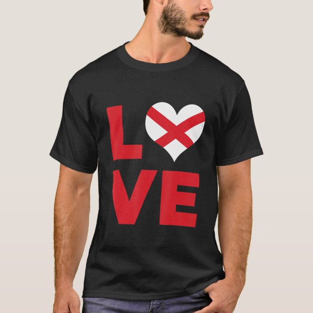 T-shirt Love Alabama State Flag (Devant)